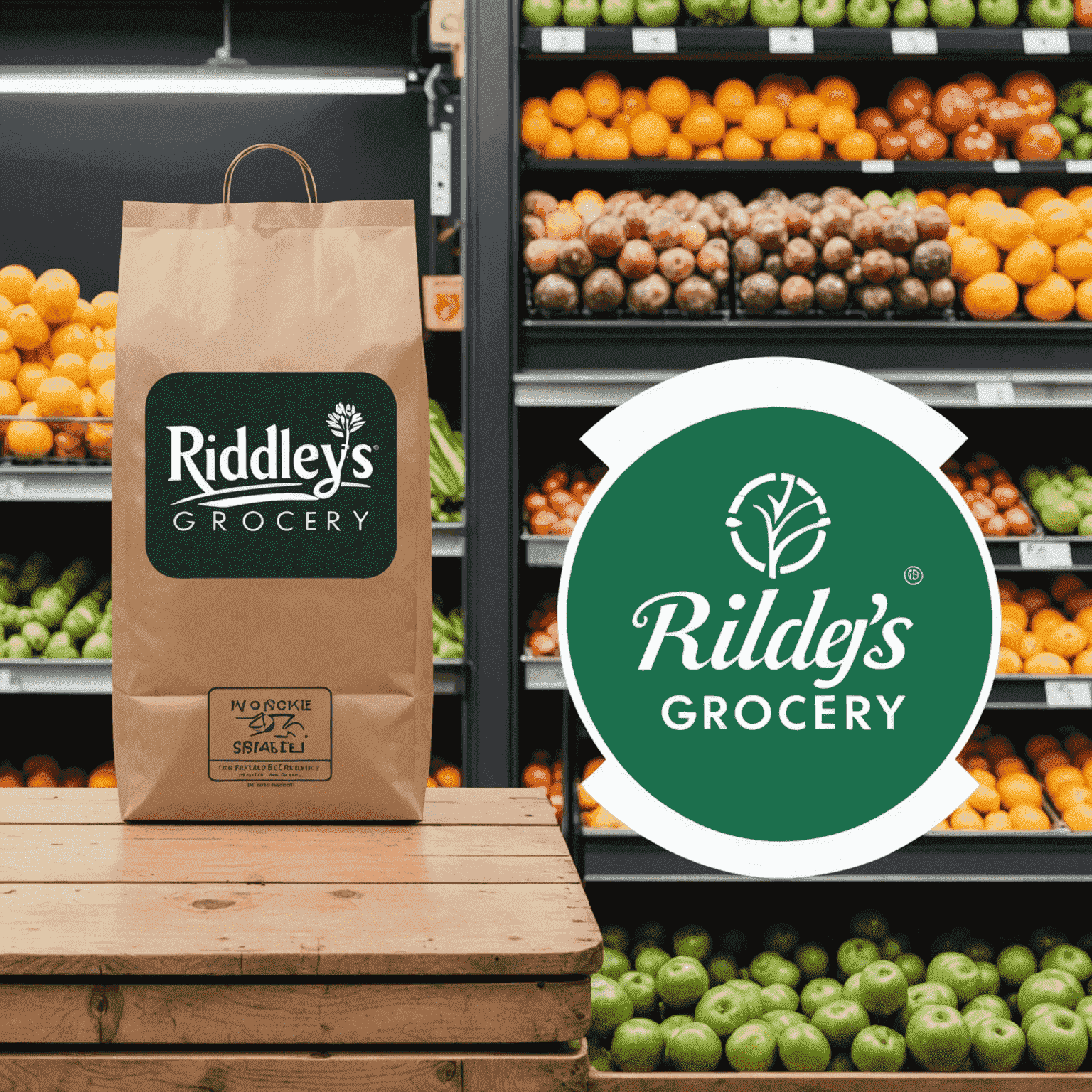 Ridley's Grocery App and WEOKIE logos side by side, representing their new partnership for seamless grocery shopping and financial management